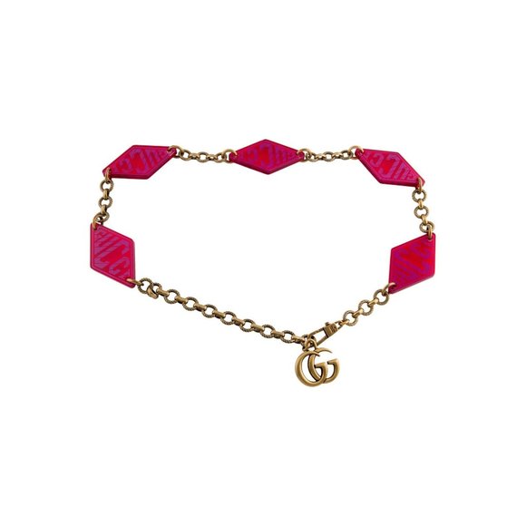 NEW Gucci retro gold chain & red Lucite belt - Alla Moda Vintage - Picture 1 of 6